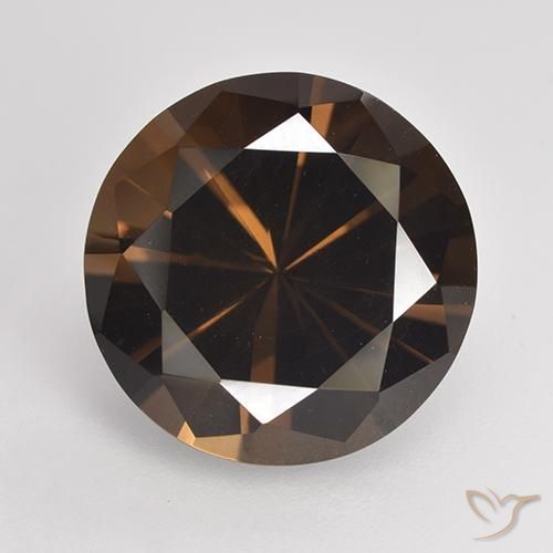 6.79ct Natürlicher dunkelbraun Rauchquarz, Runden, VVS-VS