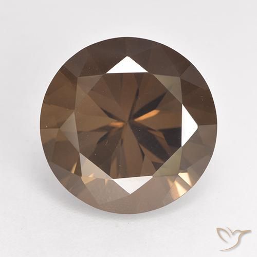 6.40ct Natürlicher Hickory Braun Rauchquarz, Runden, VVS-VS