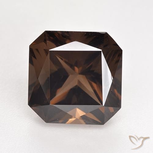 6.08ct Natürlicher dunkelbraun Rauchquarz, Smaragdschliff, VVS-VS