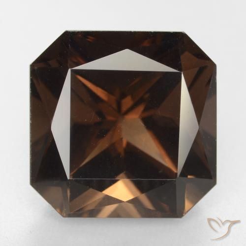 11.78ct Natürlicher rötlich-braun Rauchquarz, Smaragdschliff, VVS-VS