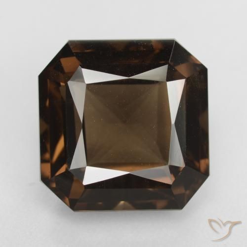 9.31ct Natürlicher Mittel braun Rauchquarz, Smaragdschliff, VVS-VS