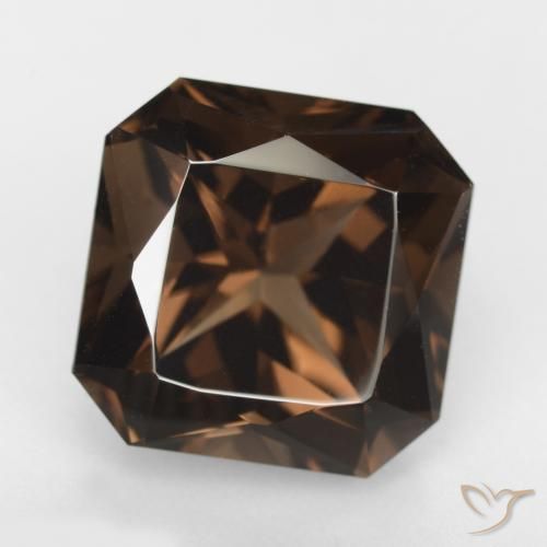 11.88ct Natürlicher Schokoladenbraun Rauchquarz, Smaragdschliff, VVS-VS