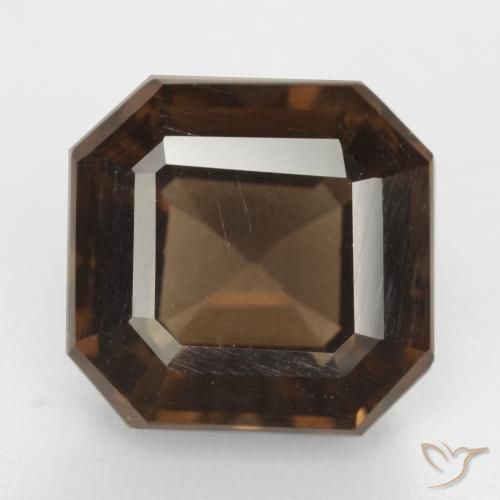 6.55ct Natürlicher Hickory Braun Rauchquarz, Smaragdschliff, VVS-VS