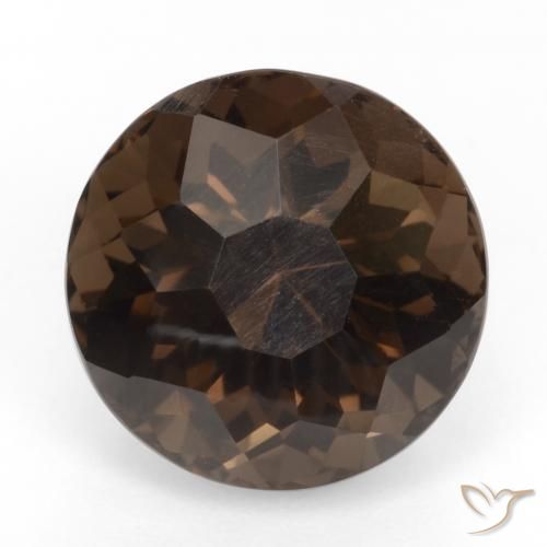9.56ct Natürlicher tiefbraun Rauchquarz, Runden, VVS-VS