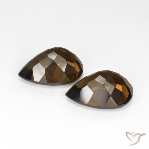 12.61 ct natürliche Schokoladenbraun Rauchquarz-Edelsteine, Birnenform, VS