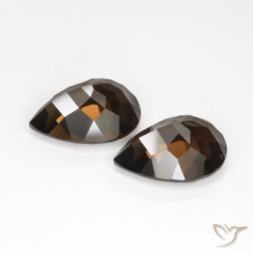 12.81 ct natürliche Schokoladenbraun Rauchquarz-Edelsteine, Birnenform, VVS