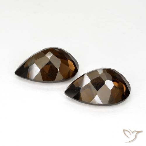 12.67 ct natürliche Mittel braun Rauchquarz-Edelsteine, Birnenform, VVS