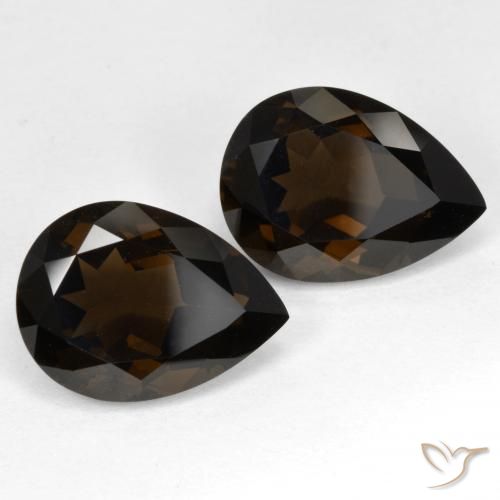 12.39 ct natürliche Tiefes Schokoladenbraun Rauchquarz-Edelsteine, Birnenform, VVS