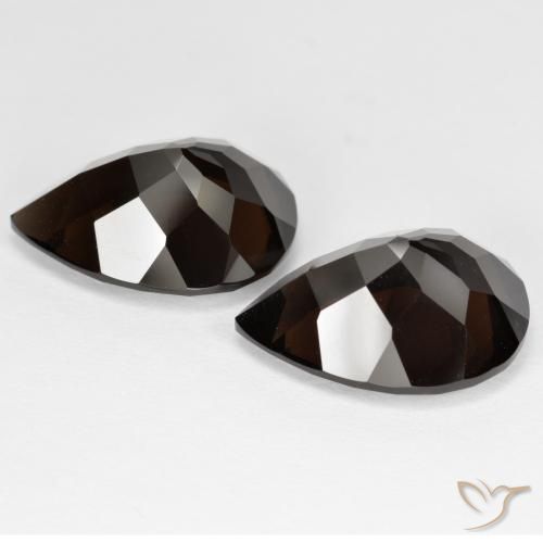 11.99 ct natürliche Tiefes Schokoladenbraun Rauchquarz-Edelsteine, Birnenform, VVS