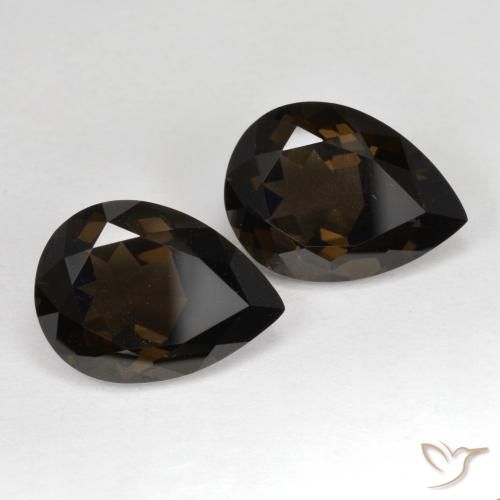 12.60 ct natürliche Tiefes Schokoladenbraun Rauchquarz-Edelsteine, Birnenform, VVS