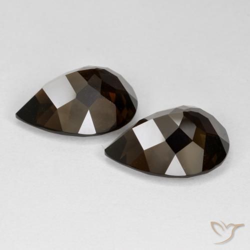 12.60 ct natürliche Tiefes Schokoladenbraun Rauchquarz-Edelsteine, Birnenform, VVS