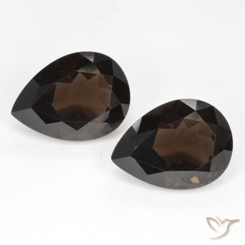 13.10 ct natürliche dunkelbraun Rauchquarz-Edelsteine, Birnenform, VVS