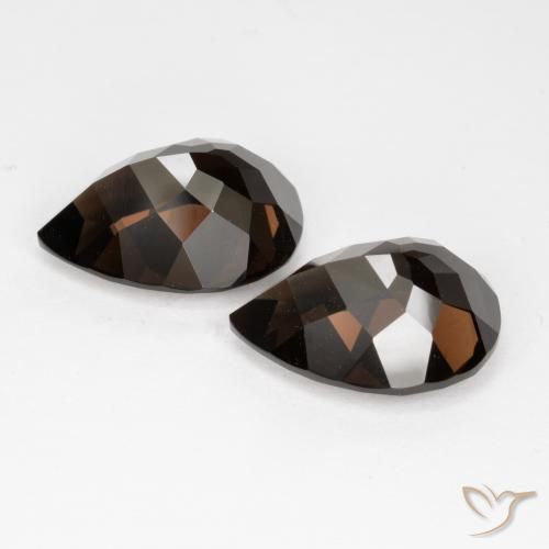 13.10 ct natürliche dunkelbraun Rauchquarz-Edelsteine, Birnenform, VVS