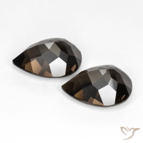 12.94 ct natürliche dunkelbraun Rauchquarz-Edelsteine, Birnenform, VVS