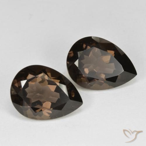 12.32 ct natürliche Schokoladenbraun Rauchquarz-Edelsteine, Birnenform, VVS-VS