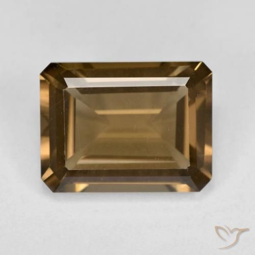 6.11ct Natürlicher Mittel-Dunkelbraun Rauchquarz, Smaragdschliff, VVS-VS