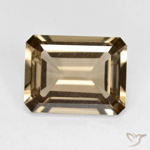 5.56ct Natürlicher Mittel-Hellbraun Rauchquarz, Smaragdschliff, VVS-VS