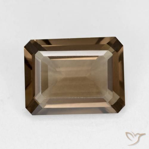 5.53ct Natürlicher hellbraun Rauchquarz, Smaragdschliff, VVS-VS
