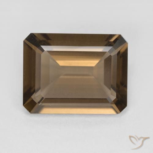 5.32ct Natürlicher Warmes Braun Rauchquarz, Smaragdschliff, VVS-VS