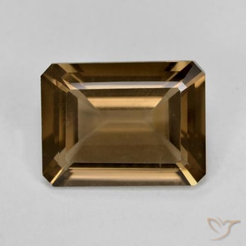 5.22ct Natürlicher Mittel-Dunkelbraun Rauchquarz, Smaragdschliff, VVS-VS
