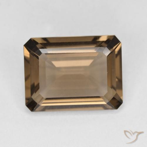 5.27ct Natürlicher Warmes Braun Rauchquarz, Smaragdschliff, VVS-VS
