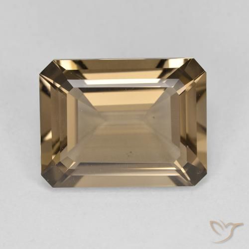 5.51ct Natürlicher Mittel-Hellbraun Rauchquarz, Smaragdschliff, VVS-VS