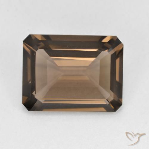 5.39ct Natürlicher Lebkuchen braun Rauchquarz, Smaragdschliff, VVS-VS