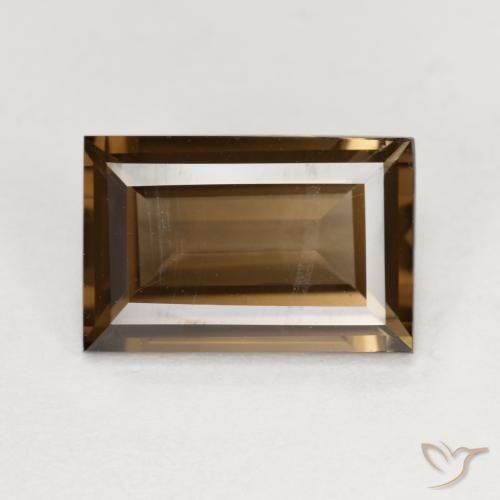 3.58ct Natürlicher Mittel-Dunkelbraun Rauchquarz, Baguette, VVS