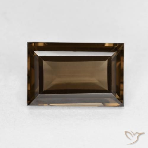 3.67ct Natürlicher Hickory Braun Rauchquarz, Baguette, VVS