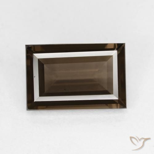 3.45ct Natürlicher dunkelbraun Rauchquarz, Baguette, VVS-VS