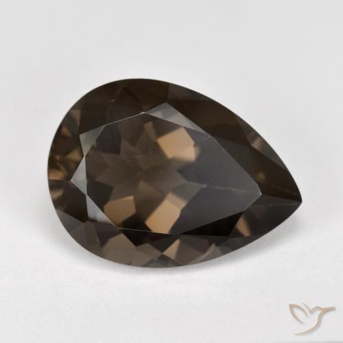 6.28ct Natürlicher Umbrabraun Rauchquarz, Birnenform, VS