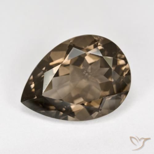 6.19ct Natürlicher Warmes Braun Rauchquarz, Birnenform, VVS-VS