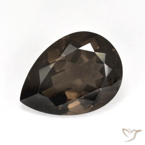 6.50ct Natürlicher Mittel braun Rauchquarz, Birnenform, VS