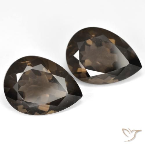 13.37 ct natürliche Mittel-Dunkelbraun Rauchquarz-Edelsteine, Birnenform, VVS-VS