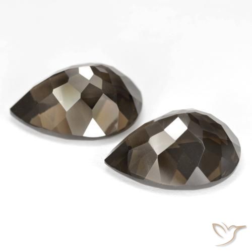 13.37 ct natürliche Mittel-Dunkelbraun Rauchquarz-Edelsteine, Birnenform, VVS-VS