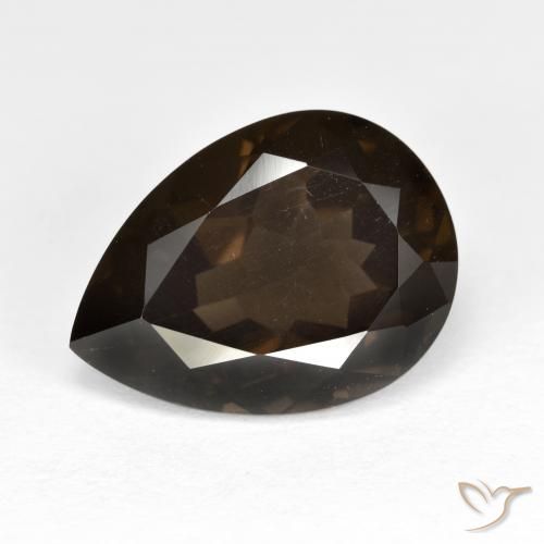 6.21ct Natürlicher Schokoladenbraun Rauchquarz, Birnenform, VVS-VS