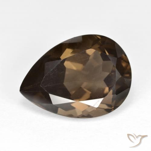 6.51ct Natürlicher Schokoladenbraun Rauchquarz, Birnenform, VVS-VS