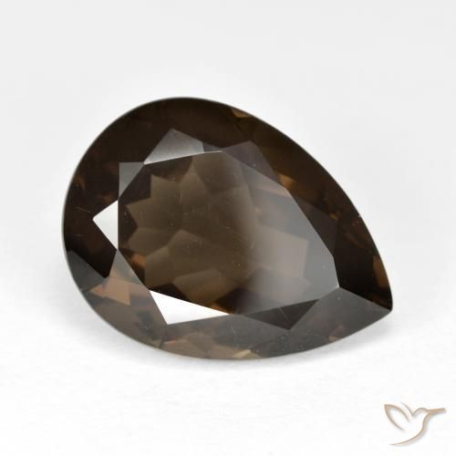6.79ct Natürlicher Mittel braun Rauchquarz, Birnenform, VVS-VS