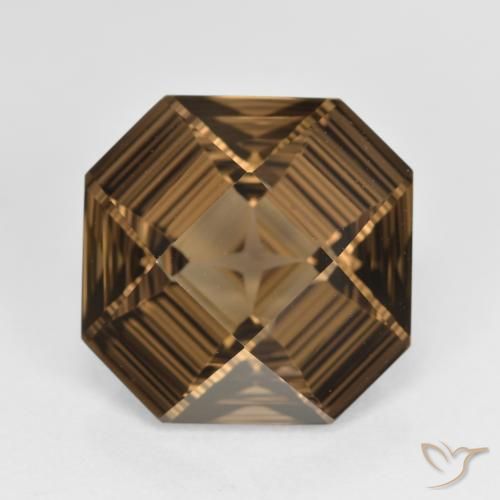 6.04ct Natürlicher Warmes Braun Rauchquarz, Smaragdschliff, VVS