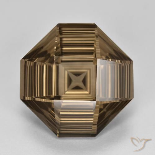 13.25ct Natürlicher Mittel-Hellbraun Rauchquarz, Smaragdschliff, VVS