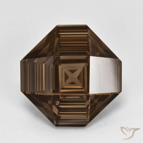 6.25ct Natürlicher dunkelbraun Rauchquarz, Smaragdschliff, VVS-VS