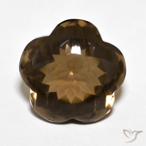 13.07ct Natürlicher Warmes Braun Rauchquarz, Blumen-Schliff, Transparent