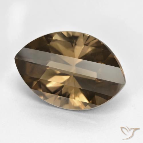 10.50ct Natürlicher Mittel-Dunkelbraun Rauchquarz, Marquise, VVS-VS