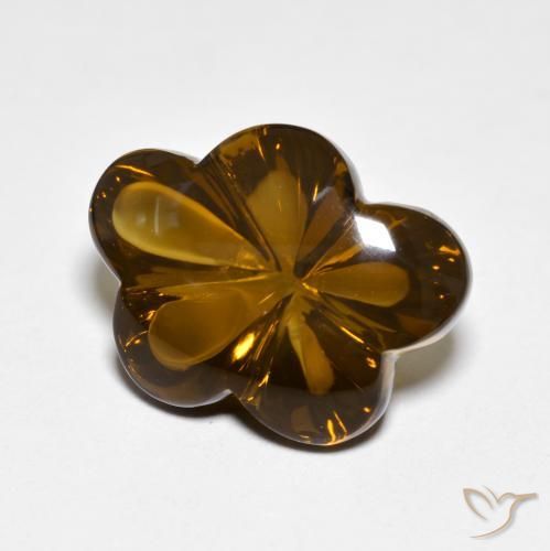 9.16ct Natürlicher Karamellbraun Rauchquarz, Blumen-Schliff, Transparent