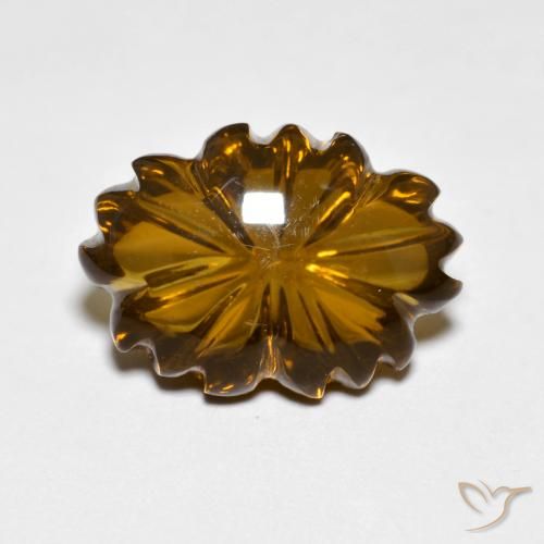 6.24ct Natürlicher Warmes Braun Rauchquarz, Blumen-Schliff, Transparent
