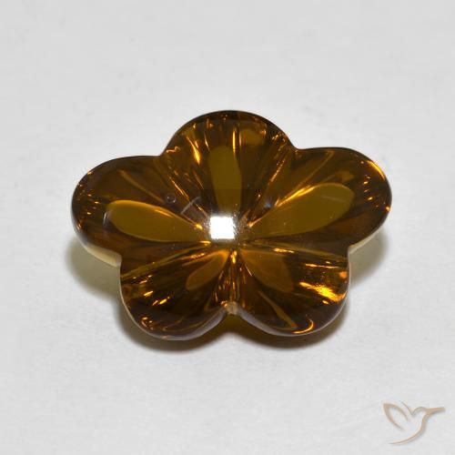 6.11ct Natürlicher dunkelbraun Rauchquarz, Blumen-Schliff, Transparent
