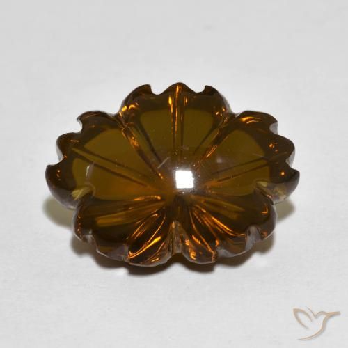 9.44ct Natürlicher dunkelbraun Rauchquarz, Blumen-Schliff, Transparent