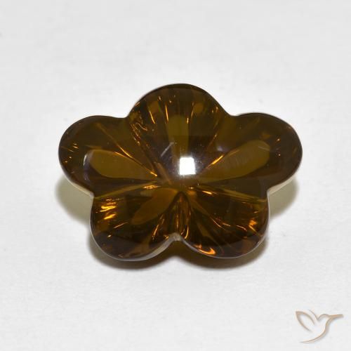 6.12ct Natürlicher Warmes Braun Rauchquarz, Blumen-Schliff, Transparent
