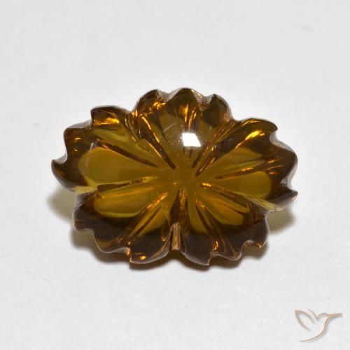 6.56ct Natürlicher Warmes Braun Rauchquarz, Blumen-Schliff, Transparent