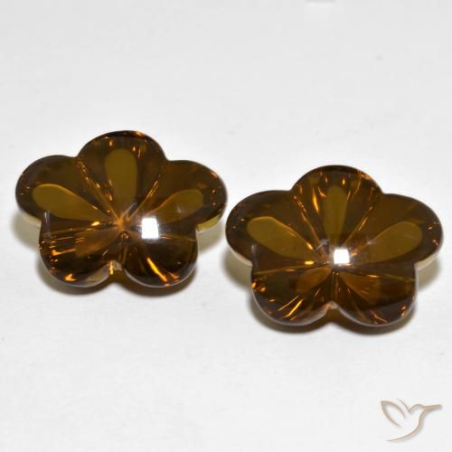 19.11ctw Natürlicher Warmes Braun Rauchquarz, Blumen-Schliff, Transparent